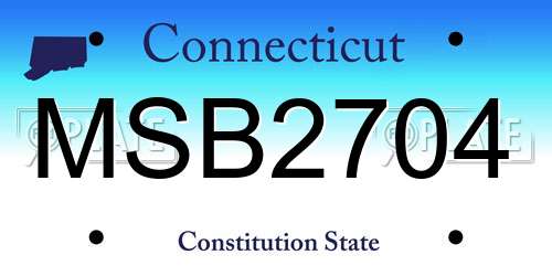 MSB2704 Connecticut License Plate