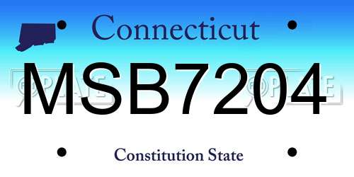MSB7204 Connecticut License Plate