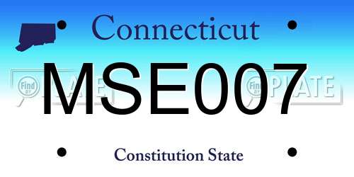 MSE007 Connecticut License Plate