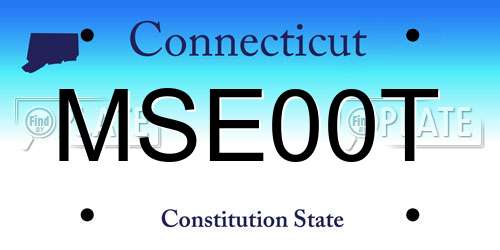 MSE00T Connecticut License Plate