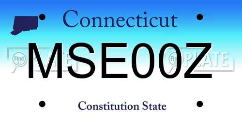 MSE00Z Connecticut License Plate