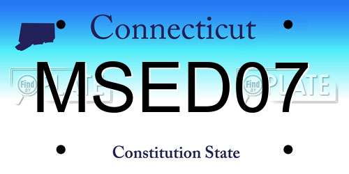MSED07 Connecticut License Plate