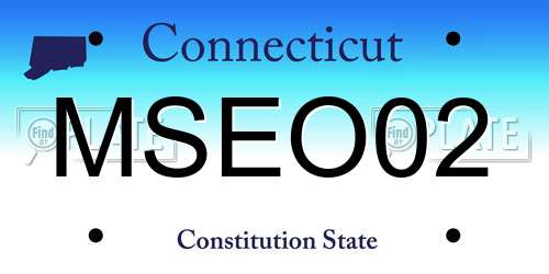 MSEO02 Connecticut License Plate
