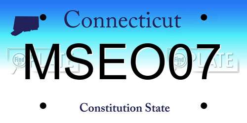 MSEO07 Connecticut License Plate
