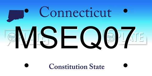 MSEQ07 Connecticut License Plate