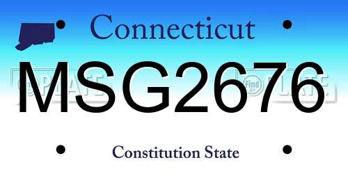 MSG2676 Connecticut License Plate