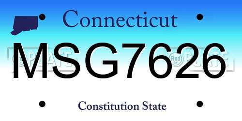 MSG7626 Connecticut License Plate