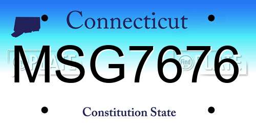 MSG7676 Connecticut License Plate