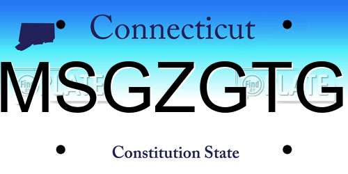 MSGZGTG Connecticut License Plate