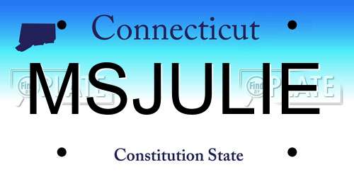 MSJULIE Connecticut License Plate