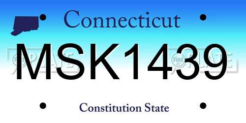 MSK1439 Connecticut License Plate