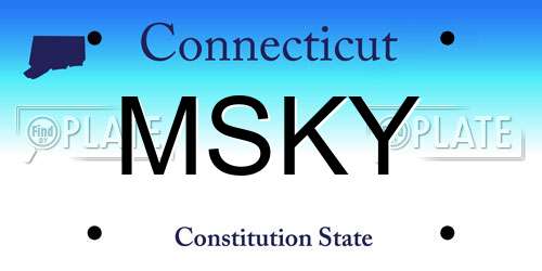 MSKY Connecticut License Plate