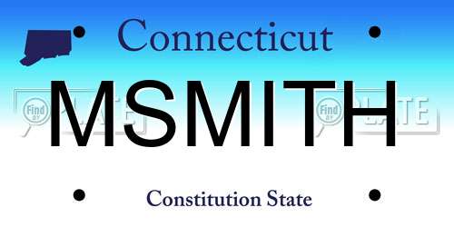 MSMITH Connecticut License Plate