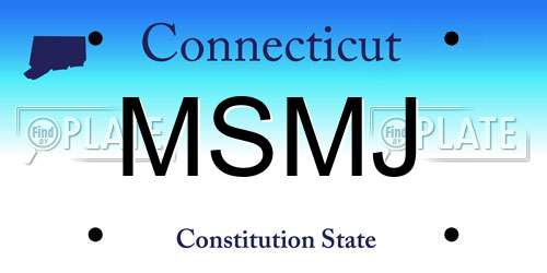 MSMJ Connecticut License Plate