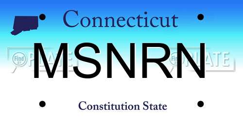 MSNRN Connecticut License Plate