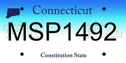 MSP1492 Connecticut License Plate