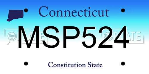 MSP524 Connecticut License Plate