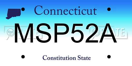 MSP52A Connecticut License Plate