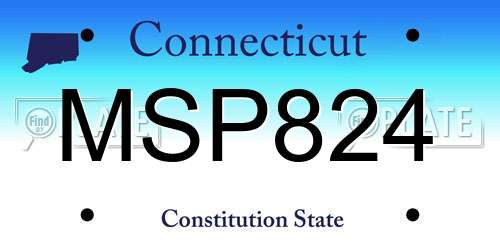 MSP824 Connecticut License Plate