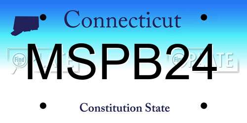 MSPB24 Connecticut License Plate
