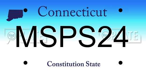 MSPS24 Connecticut License Plate