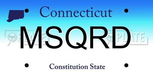MSQRD Connecticut License Plate