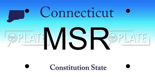 MSR Connecticut License Plate