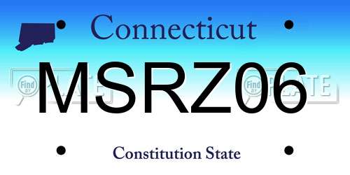 MSRZ06 Connecticut License Plate