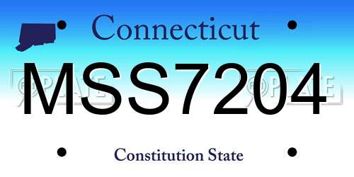 MSS7204 Connecticut License Plate