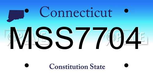 MSS7704 Connecticut License Plate