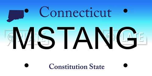 MSTANG Connecticut License Plate