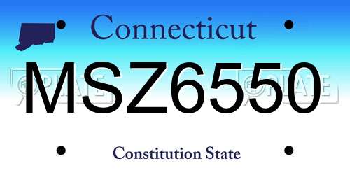 MSZ6550 Connecticut License Plate