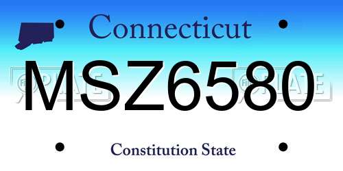 MSZ6580 Connecticut License Plate