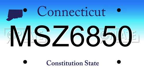 MSZ6850 Connecticut License Plate