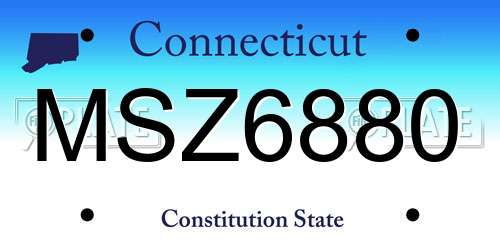 MSZ6880 Connecticut License Plate