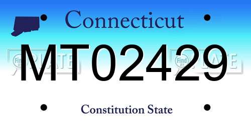 MT02429 Connecticut License Plate