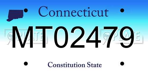 MT02479 Connecticut License Plate