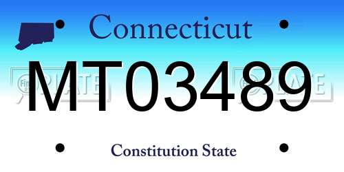 MT03489 Connecticut License Plate