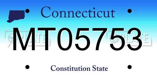 MT05753 Connecticut License Plate