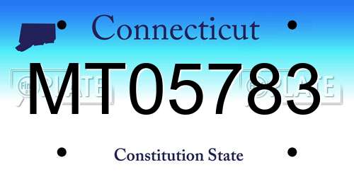 MT05783 Connecticut License Plate