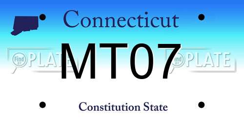 MT07 Connecticut License Plate