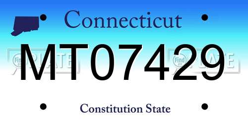 MT07429 Connecticut License Plate