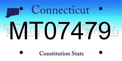 MT07479 Connecticut License Plate