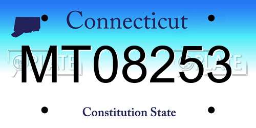 MT08253 Connecticut License Plate