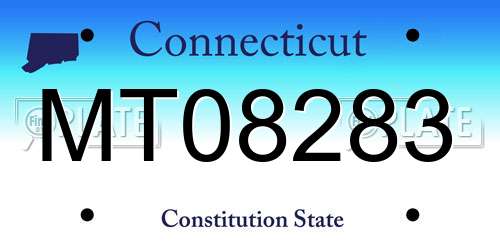 MT08283 Connecticut License Plate