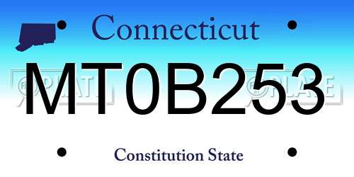 MT0B253 Connecticut License Plate