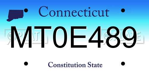 MT0E489 Connecticut License Plate
