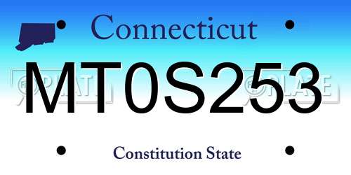 MT0S253 Connecticut License Plate