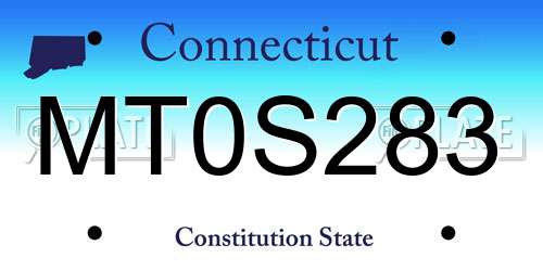 MT0S283 Connecticut License Plate