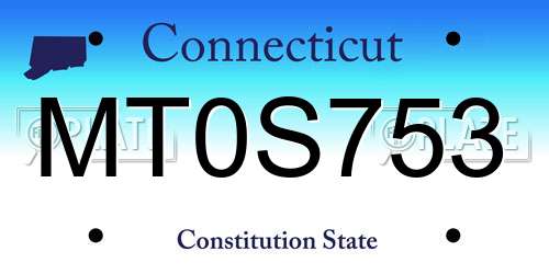 MT0S753 Connecticut License Plate